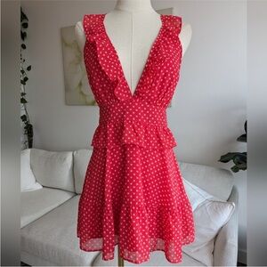 Lovers & Friends Libby Red Polka Dot Mini Dress